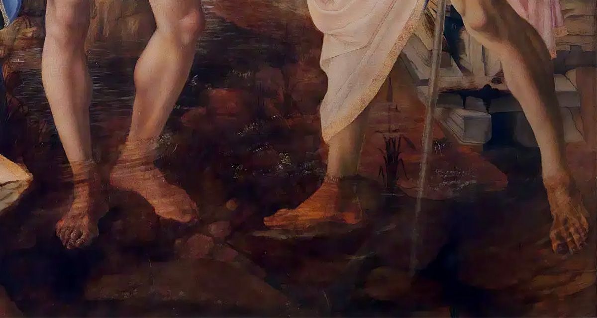 vol4-num11-2024-09 Figura 9. Detalle de los pies de Jesús y San Juan Bautista.