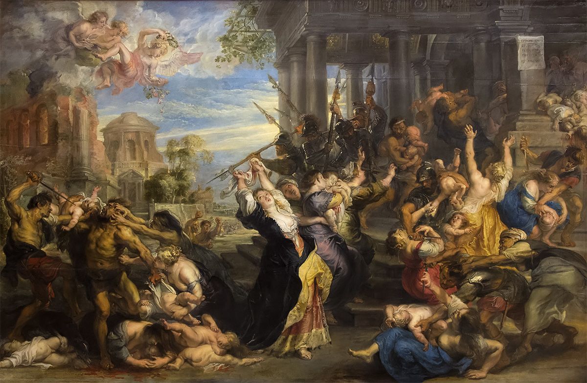 vol4-num9-2024-08 Figura 8. Matanza de los Inocentes. Rubens, Pedro Pablo. Hacia 1636-1638. Óleo sobre panel de robles. 198,5 x 302,2 cm. Pinacoteca Antigua de Múnich.